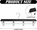 DoubleFill 1 Pcs Kilt Hanger 15.8 Inches Wooden Duty Skirt Hangers with 4 Clips for Closet (Black)