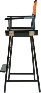 Casual Home 30" Director's Chair Black Frame-with Tangerine Canvas, Bar Height