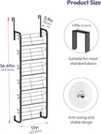 SWTYMIKI Over the Door Shoe Organizer - 6 Tier Hanging Shoe Rack for Door Storage - Heavy Duty Metal Behind Door or Wall Mount Shoes Shelf for Closet, Flats, Heels, Sneakers, Boots Black