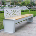 Patio Benches for Outdoors Park Chair Outdoor Bench Shopping Mall Seat Square Community Solid Wood Leisure Public Backrest Garden Benches for Outdoors