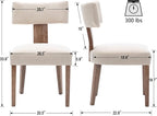 VESCASA Mid Century Modern Dining Chairs Set of 4, Upholstered Linen Dining Room Chairs with Ergonomic Curved Backrest, Solid Wood Legs, Kitchen Accent Chairs for Apartment, Farmhouse & Home, Beige