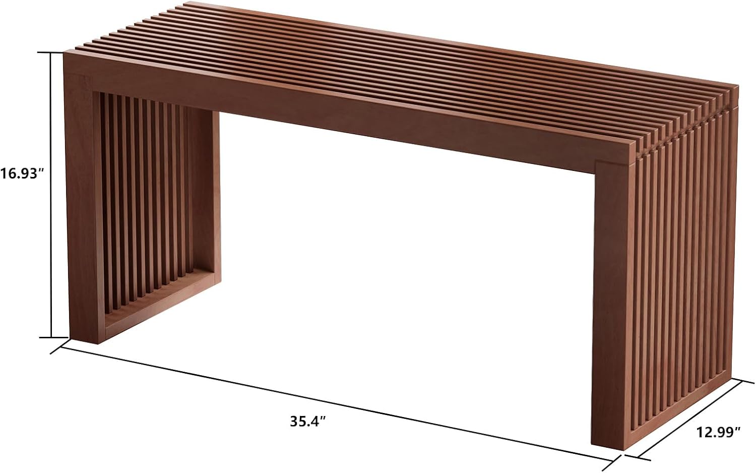 Bamboo Indoor Long Dining Bench, Outdoor Modern Wood Benches 35 Inch Bamboo Bench for Living Room Hallway Bedroom Bathroom
