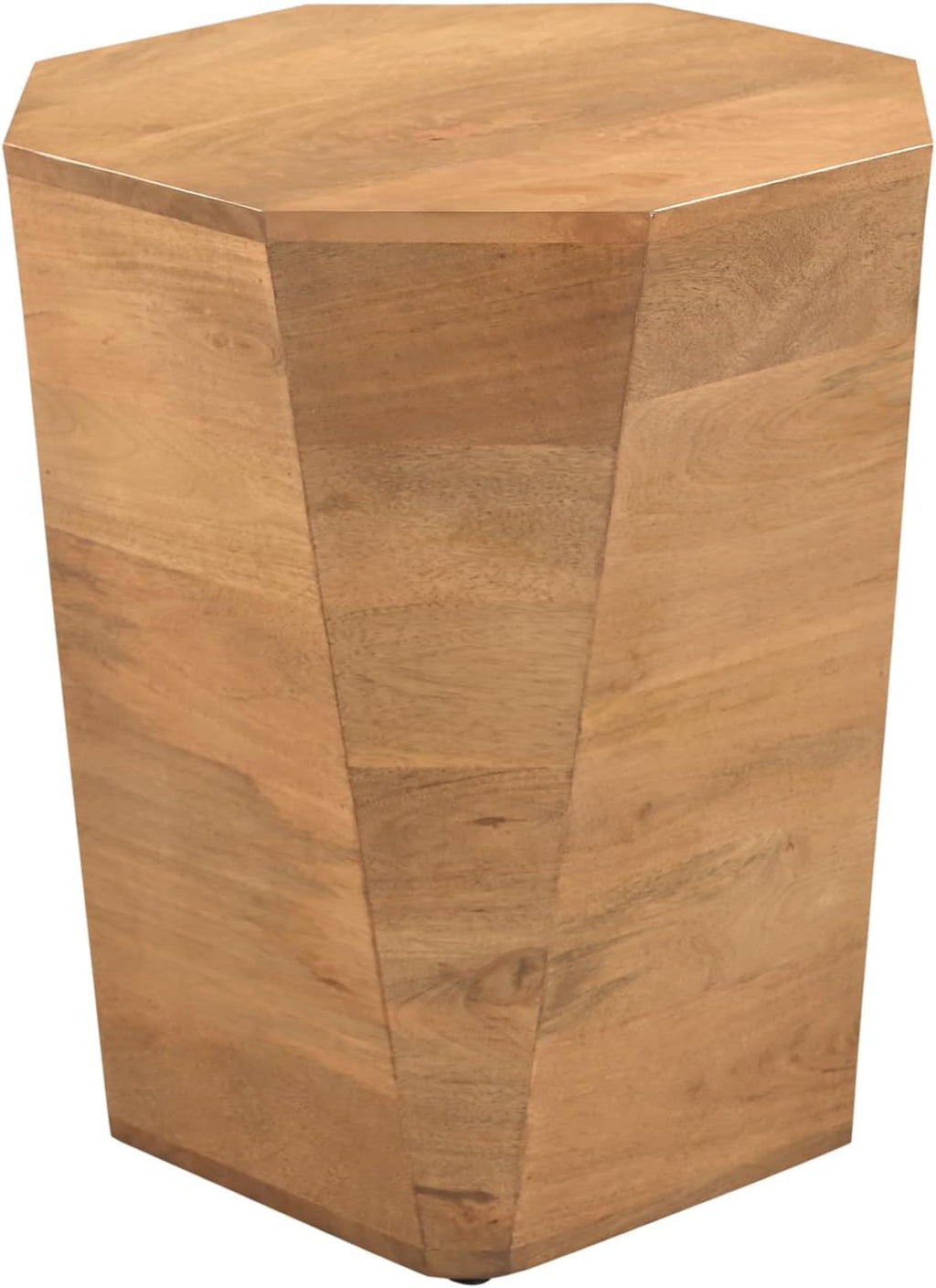 Indoor Side Table for Home Decor | Wooden end Table for Living Room, Bedroom, entryway, Office | Octagonal Modern Contemporary Accent Table for Room Decor | Natural Brown