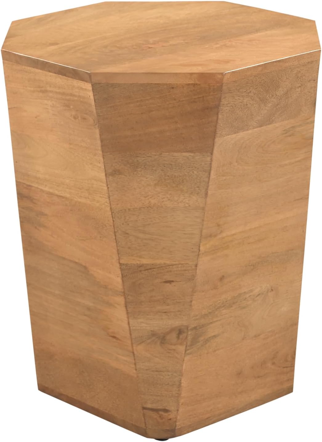 Indoor Side Table for Home Decor | Wooden end Table for Living Room, Bedroom, entryway, Office | Octagonal Modern Contemporary Accent Table for Room Decor | Natural Brown