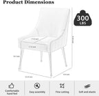 MIXIYA Modern Grey Velvet Dining Chair – Upholstered Side Chair with Brushed Gold Legs, Easy-Clean Accent Chair for Dining Room or Kitchen