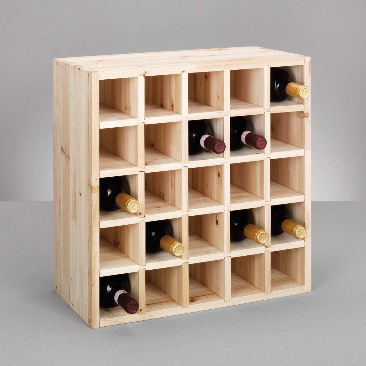 Zeller 13172 Wine Rack 52 x 25 x 52 cm Natural Wood