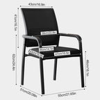 ,Gray,A,Black Stackable Arm Reception Chairs with Mesh Back and Upholstered Fabric Cushion, Sturdy Metal Frame, Easy to Store and Use, Perfect for Indoor and Outdoor Spaces