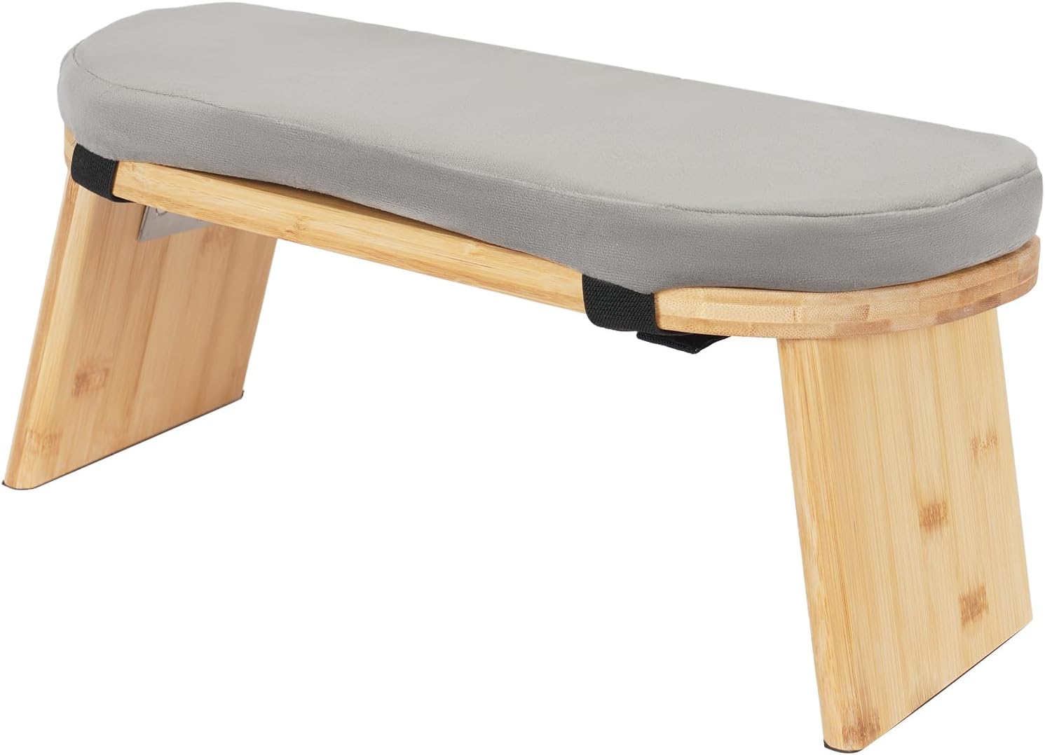 Foldable Meditation Stool, Meditation Bench with Detachable Cushion 5° Tilt Kneeling, Yoga Stool Anti-Slip Floor Seat with 396.83lbs Load Weight for Yoga Prayer Mindful Practice, 17.3×7.5×8.3in Gray