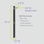 Delta Wall Ride Bike Rack Wall Mount with Tire Wall Guard Cycle – Vertical Bike Mount Holds Up to 100 lbs – Fully Adjustable Vertical Hanger Hook Design Provides Easy Bicycle Storage Access