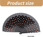 Elegant Flamenco Spanish Hand Fan Wood Folding Vintage Dots Pattern 23cm for Dancing Party Decoration