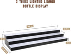 FAHKNS Lighted Liquor Bottle Display, 3 Tiers 40 Inch Acrylic LED Bar Shelf with App Control, Commercial Grade Large Illuminated Liquor Bottle Stand for Home Bar, Club, KTV, Hotel Decoration