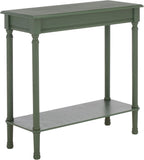 SAFAVIEH Furniture - Tinsley Rectangle Console Table - Dusty Green - Solid Wood - Farmhouse Turned-Leg Design - Ideal for Entryway, Living Room, Hallway, 28" W x 11.75" D x 28" H (CNS5724G)