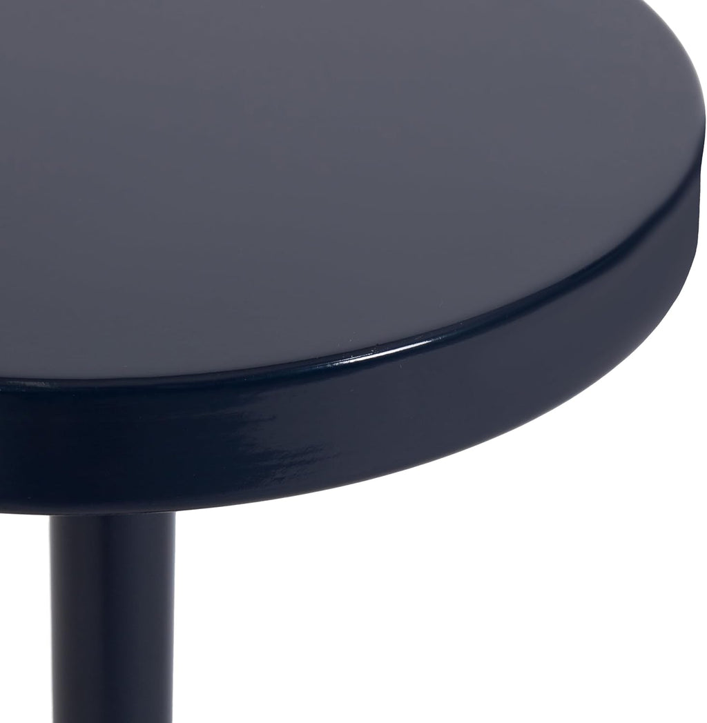 Kate and Laurel Stratton Vintage Round Pedestal Drink Table; 9 x 9 x 22; Navy Blue; Decorative Mini Table for Use as Indoor Plant Stand or Cute Living Room Accent