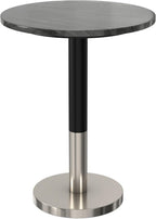 SIMPLIHOME Evans Side Table - 16 inch Wide Modern Metal Frame with Black Marble Top in C-Shape Design, Contemporary Slide-Under Accent Stand or End Table for Living Room, Bedroom, or Office
