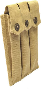 US WW2 Thompson 3 Cell Magazine Pouch Marked JT&L 1942 Khaki