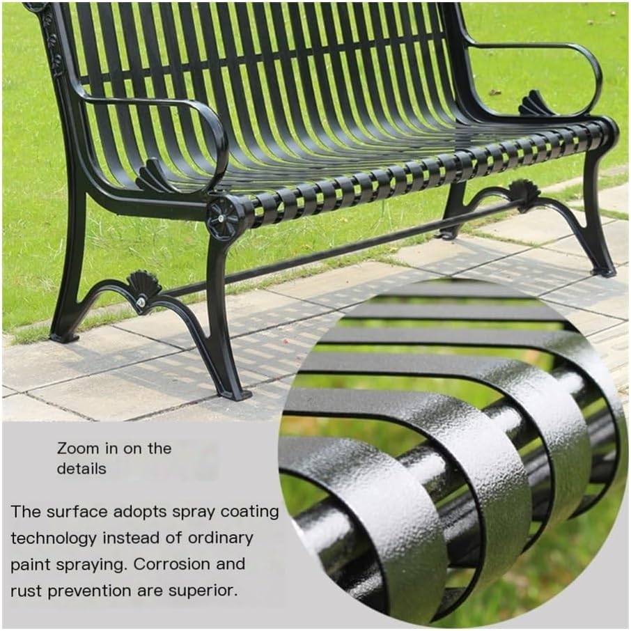 Outdoor Bench, Iron Park Bench, 2-Person Outdoor Patio Seat, Garden Bench Garden Bench(150cm)