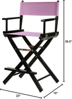 Casual Home 220-02/021-22 Director Chair 24" - Counter Height BlackFrame/Pink Canvas