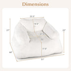 GOFLAME Bean Bag Chair for Adults, Giant Beanbag Chair with Soft Velvet Cover, Sponge Filling & Non-Slip Base, Lazy Floor Sofa for Living Room, Bedroom, Reading Room, Beige