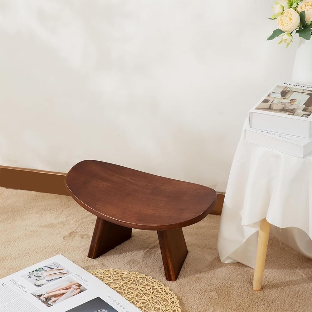 Ergonomic Wooden Meditation Bench, Portable Yoga Auxiliary Stool, for Yoga, Prayer, Travel, Mindfulness, Zen Practice(Small)
