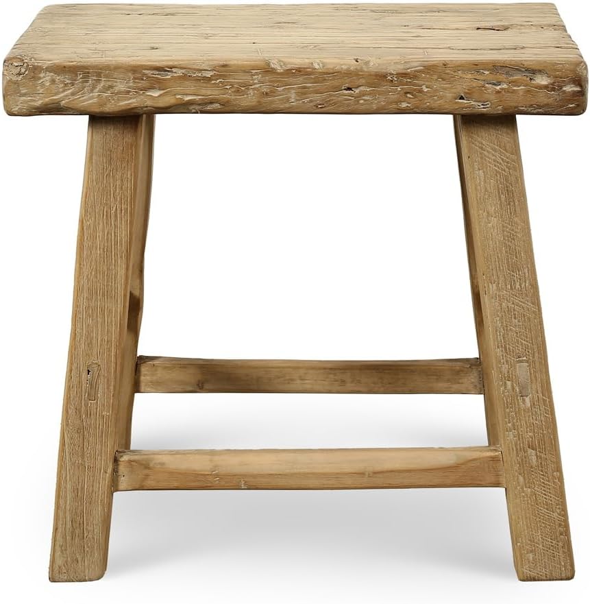 Artissance Approx. 22-26" Wide 14-16" Deep Vintage Accent Table with Unique Top Weathered Natural