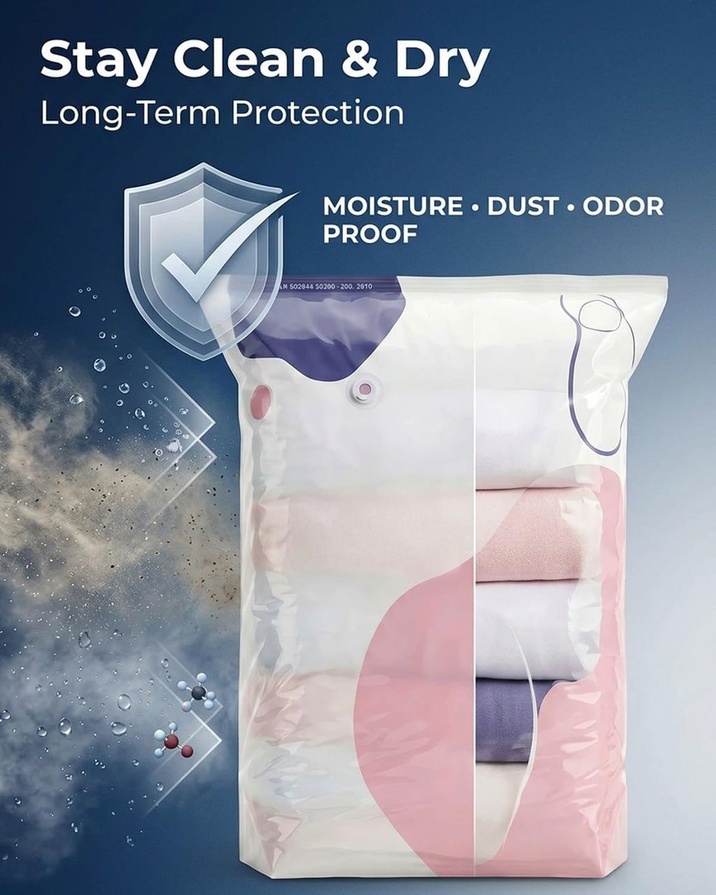 No‑pump Vacuum Storage Bags Aneed Family, Press & Seal, No Pump Needed, Saves Space, Reusable, 3D Compression Organization, Keeps Clothes Dry & Dust‑free for Bedding, Off‑season Gear