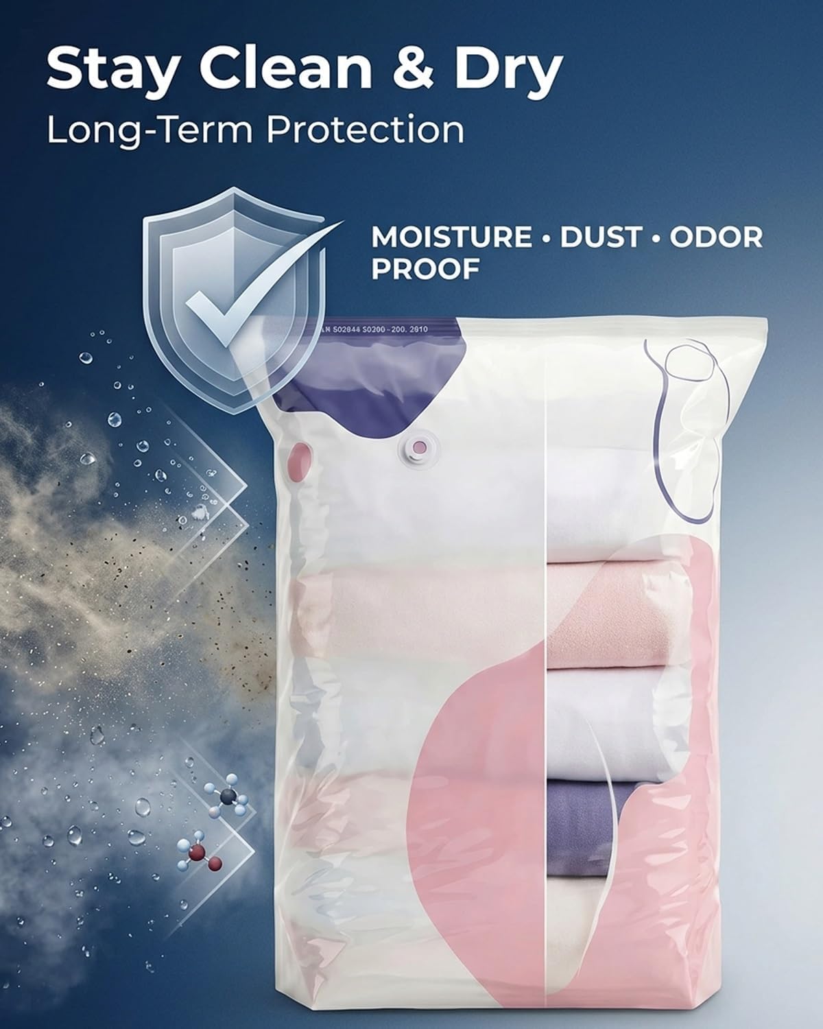 No‑pump Vacuum Storage Bags Aneed Family, Press & Seal, No Pump Needed, Saves Space, Reusable, 3D Compression Organization, Keeps Clothes Dry & Dust‑free for Bedding, Off‑season Gear