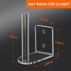 Clear Acrylic Baseball Cap Organizer (2 Pack) - Floating Hat Rack Display Holds 10-15 Hats, L-Shaped Hat Hanger with Adhesive & Screws, Hat Storage for Wall, Door, Closet Decor