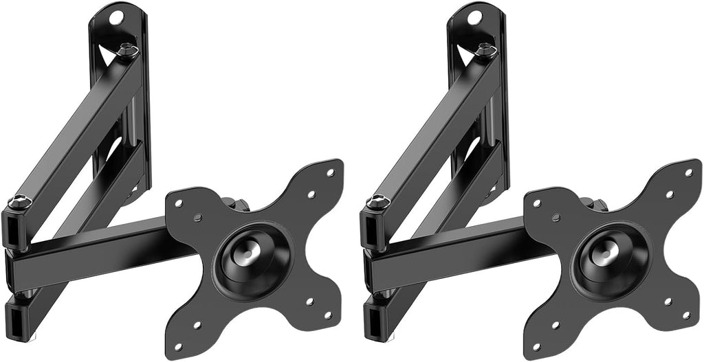 WALI TV Wall Mount Articulating LCD Monitor Full Motion 15 inch Extension Arm Tilt Swivel for Most 13 to 32 inch LED TV Flat Panel Screen with Mounting Holes up to 100x100mm (1330LM), Black