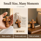 Usyios 10 Pack Prayer Cross Set, Acrylic Worry Crosses with Cards and Mesh Bags, Comfort for Stress and Anxiety Relief, Pocket Gift