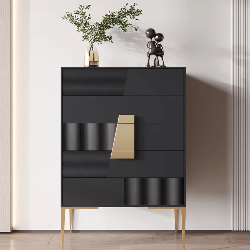 Entryway Cabinet Modern Simple Sideboard Light Luxury Large Capacity Storage Cabinet Living Room Tall Solid Wood Drawer Storage Cabinet Sideboard Storage Cabinet(B)