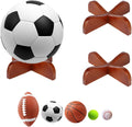 2-Pack Wooden Ball Display Stand - Solid Wood Sports Ball Holder for Football, Basketball, Rugby, Soccer, Volleyball Memorabilia - Premium Ball Display Case Base