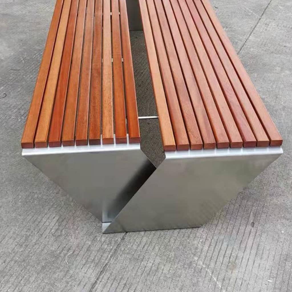 Patio Benches for Outdoors Creative Outdoor Stainless Steel Seat Park Leisure Chair Square Garden View Beach Shopping Mall Rest Bench Garden Benches for Outdoors