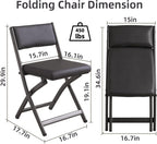 Folding Chairs with Cushion 2 Pack, High-Resilience Foam, Black | 450LBS Capacity, 2-Inch Thick Cushion, 4.7" Folded, Foldable Dining Chairs for Kitchen Dining Room Wedding Office Party