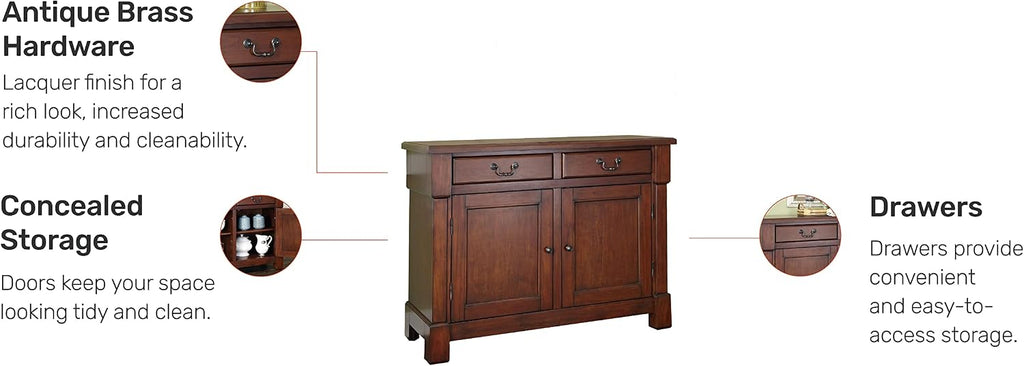 Homestyles Aspen Rustic Cherry Buffet, 48"W
