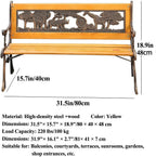 Kids 2 Seater Garden Patio Childrens Bench with Animal Design, Park Outdoor Bench, Patio Benches Kids 2-Person Wooden & Cast Iron Mini Sized Park Outdoor Garden Bench Childrens Bench