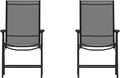 Flash Furniture Paladin Black Outdoor Folding Patio Sling Chair with Black Frame (2 Pack)