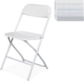 OLLODOT 50 Pack White Folding Chairs with 350-LBS Capacity, Lightweight Portable Indoor Outdoor Chairs, Stackable Commercial Seat with Steel Frame for Office, Party, Events, Wedding, Kitchen &Dinning