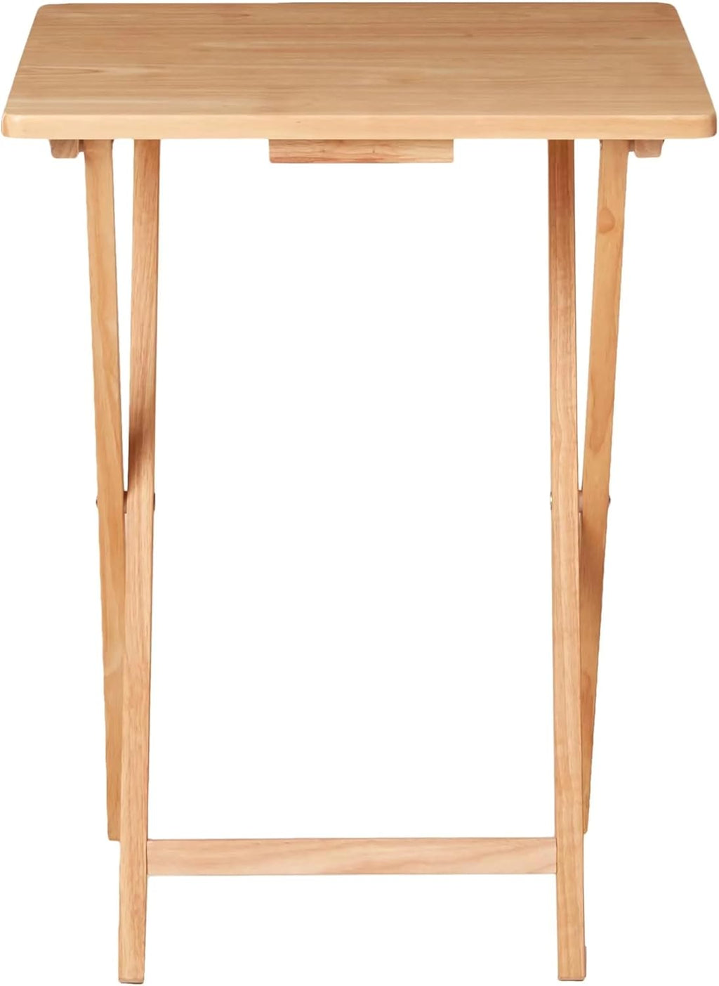 Natural Rubberwood Folding TV Tray Table,Indoor Space -Saving Snack for Living Room Snacking & Working,(19" x 14.5" x 26", 1 Piece)
