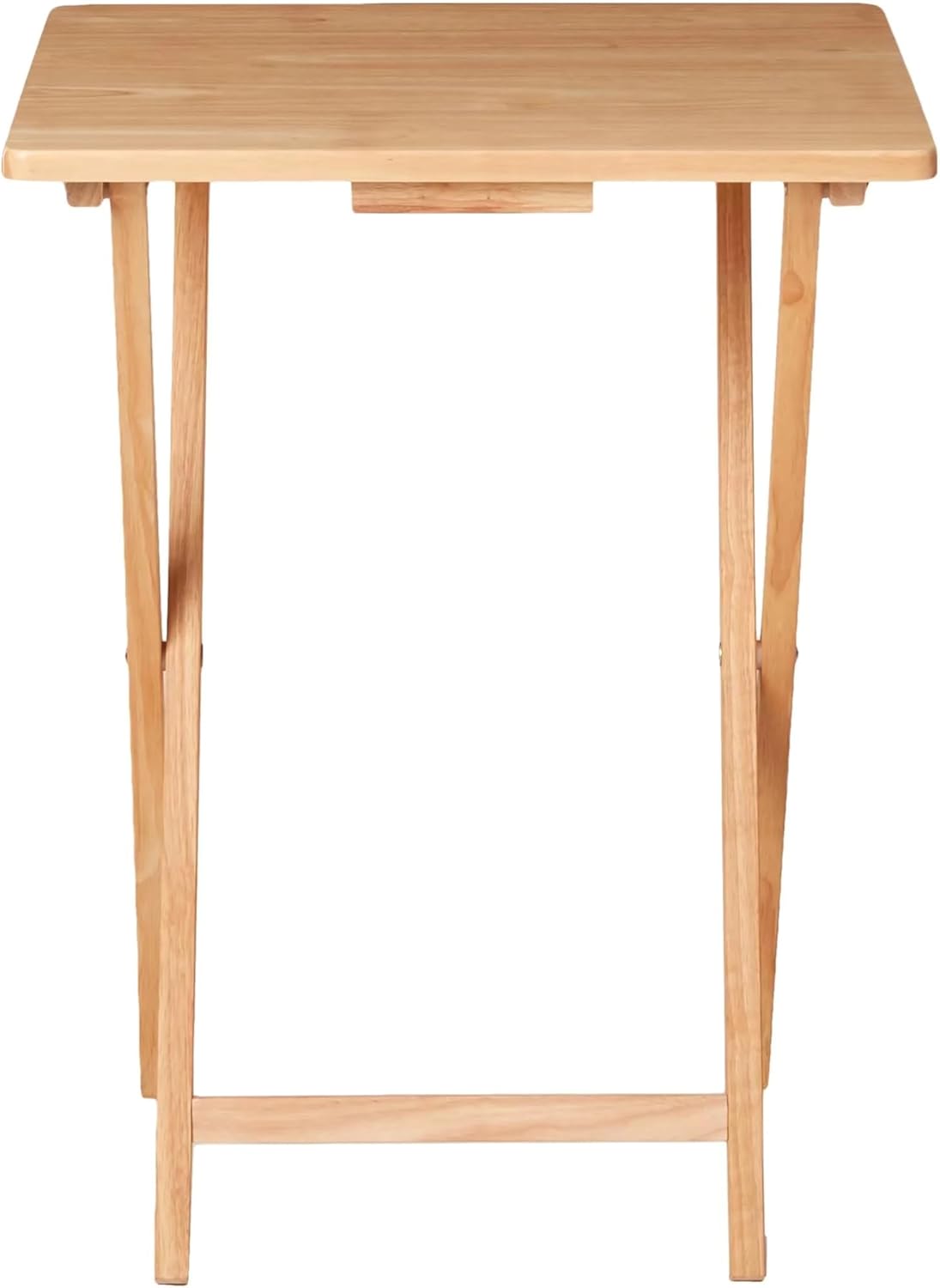Natural Rubberwood Folding TV Tray Table,Indoor Space -Saving Snack for Living Room Snacking & Working,(19" x 14.5" x 26", 1 Piece)