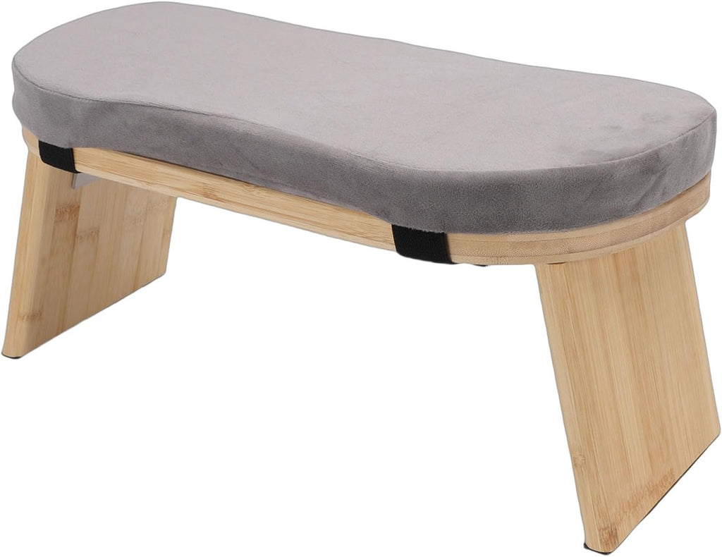 Meditation Bench, Premium Beech Wood 5° Forward Tilt Folding Meditation Stool, Kneeling Bench with Soft Cotton Cushion and Carry Bag for Relaxation Tea Ceremony Home