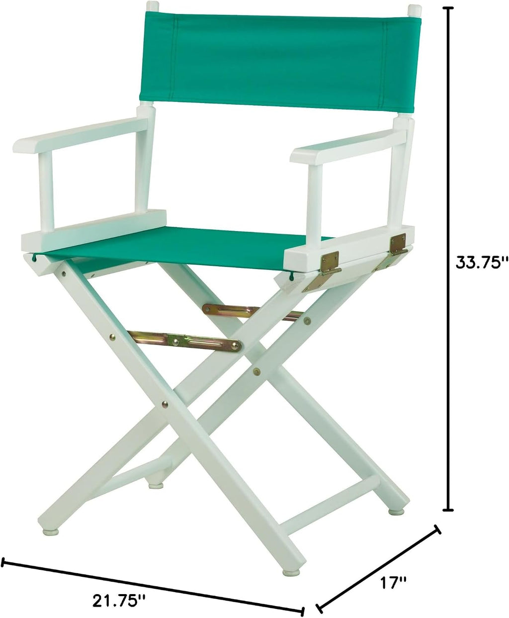 Casual Home 18" Director's Chair White Frame with Teal Canvas