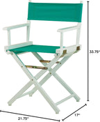 Casual Home 18" Director's Chair White Frame with Teal Canvas