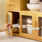 Countertop Cabinet, Small Countertop Pantry, Countertop Storage Cabinet with Drawers for Kitchen Dinning Room (Light Brown-Single drawer-24.4in)