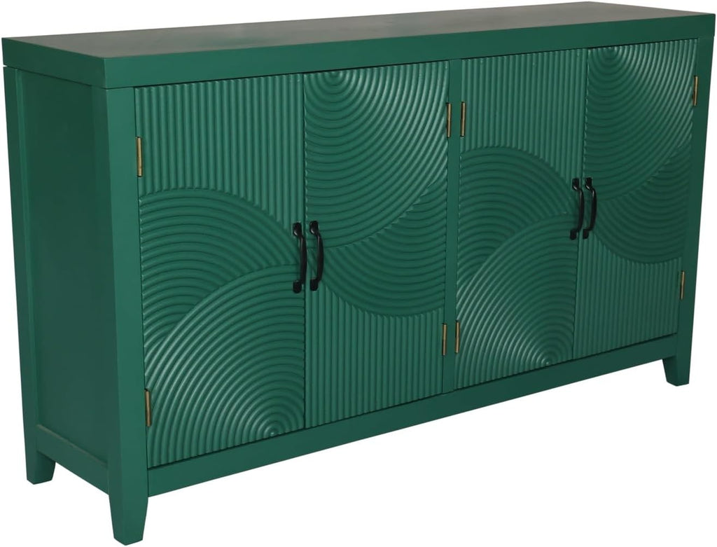 Farmhouse Accent Cabinet with 4 Doors, Mid Century Modern Pantry Cabinet, foe Entryway Living Dining Room Bedroom,for Kitchen Home