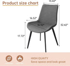 HIPIHOM Dining Chairs Set of 4, Modern Dining & Kitchen Room Chairs, Upholstered Faux Leather Cushion Seat and Sturdy Metal Legs (4 Grey Chairs)