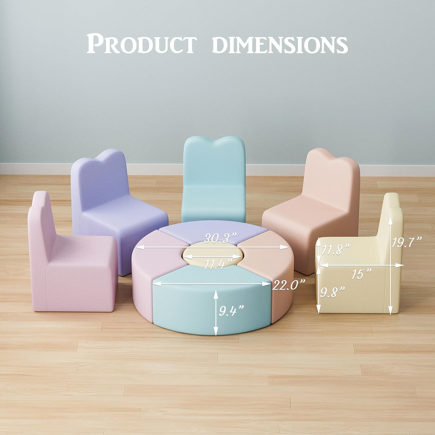 UMOMO MX-02 10 PCS Kids Sofa Set, Daycares Chairs for Toddlers Activities, Colorful Modular Flexible Seating Set for Home Preschool Playroom