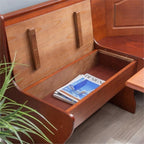 Riverbay Furniture Kitchen Dining Wood Corner Unit, Walnut Brown Finish, Pine and MDF, Under Bench Storage, 67" x 48" x 33.5", Versatile Space-Saving Bench for Organized and Functional Kitchen Seating