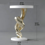 Modern Simple End Side Table,Abstract Art Side Table,Bedside Tables for Small Spaces,Resin Sculpture Side Tables,Elegant Nightstand,Sculpture Accent Bedside Tables for Living Room,Bedroom,Gol