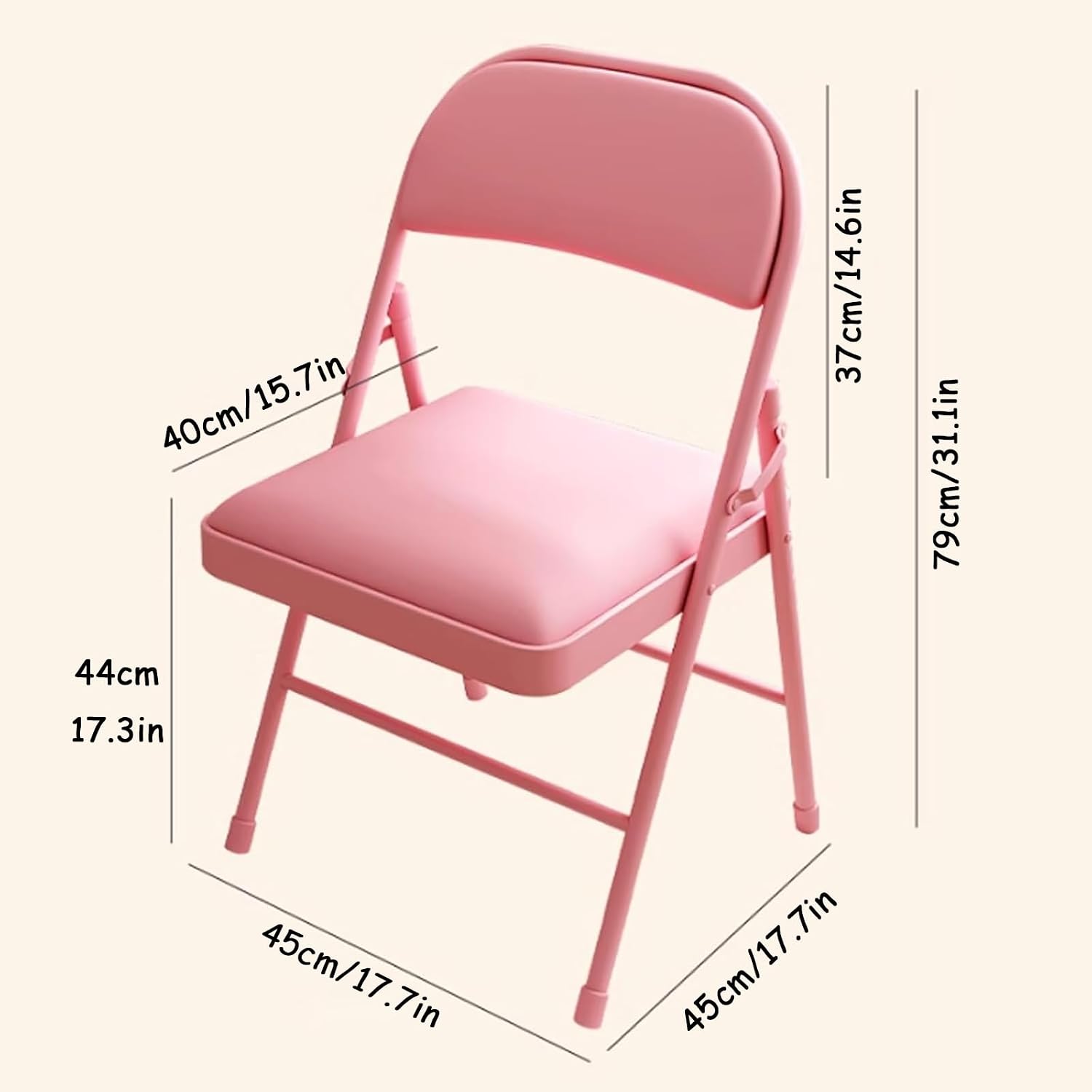 Folding Chairs with Comfortable Padded Seats, Portable and Stackable Commercial Seating, Metal Frame, Suitable for Offices, Restaurants, Bedrooms, and Parties Green with White Legs
