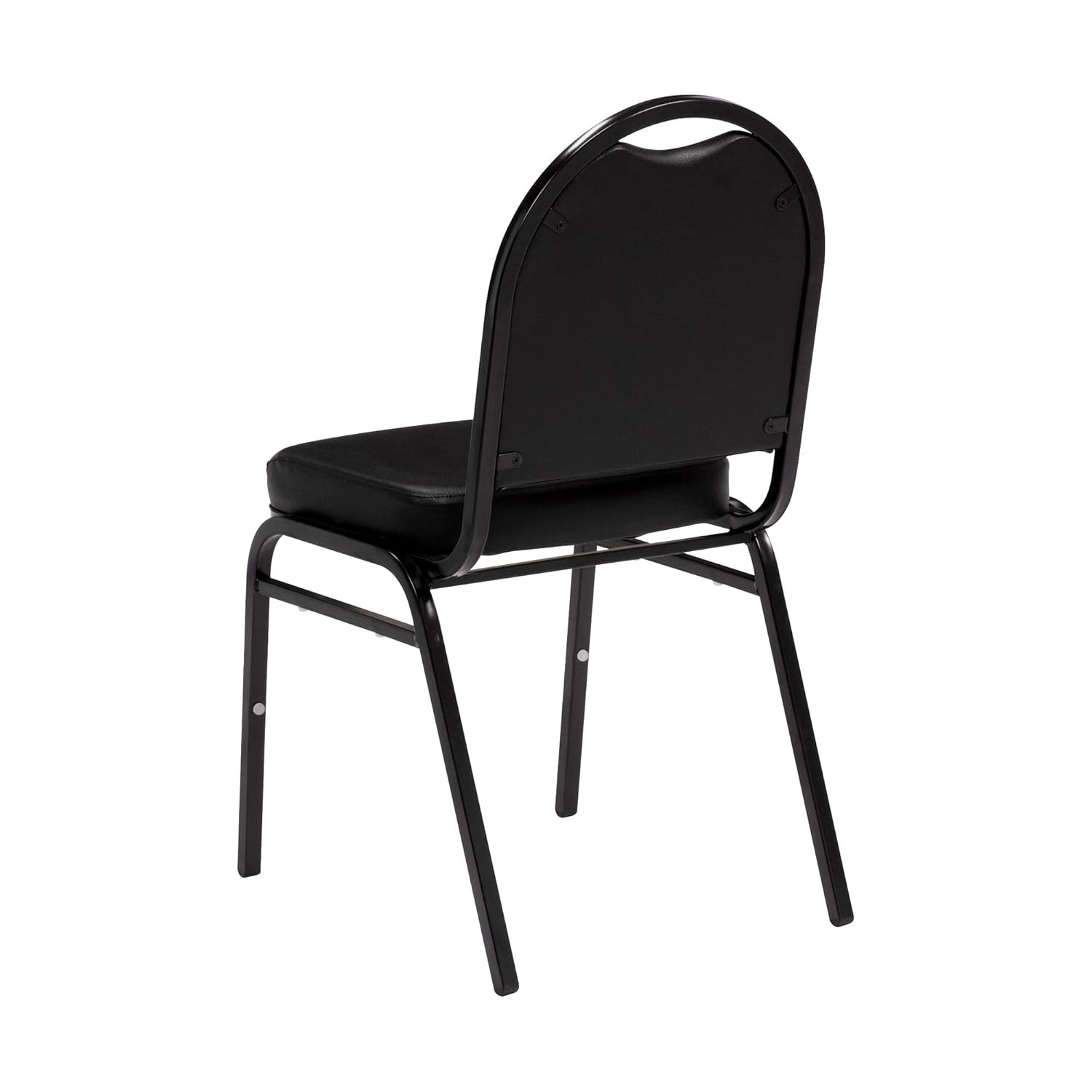 Norwood Commercial Furniture 250 Series Stack Chairs (Pack of 3)- Black Vinyl/Black Frame